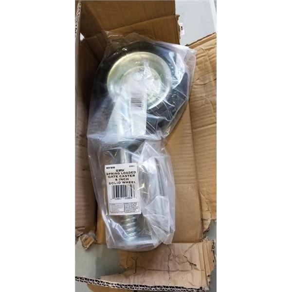 1 TECH TEAM SPRING LOADED GATE SOLID CASTER WHEELS. 8 INCHES