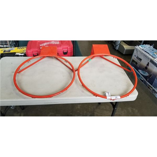 2 METAL BASKET BALL HOOP RIMS