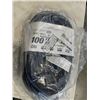 Image 1 : AS NEW BLACK 100FT LIFE SUPPLY HEAVY DUTY INDOOR OUTDOOR 3 WIRE GROUNDED LIGHTED EXTENSION, 10AWG