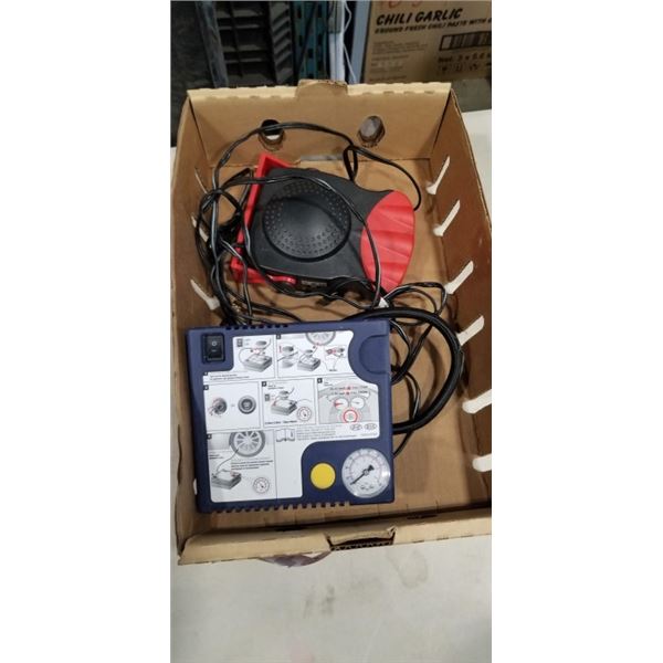 TIRE INFLATOR AND FAN & HEAT CAR HEATER. WORKING