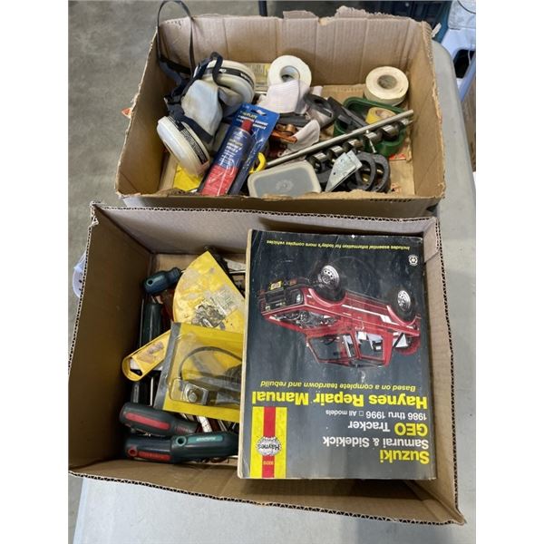 2 TRAYS OF TOOLS AND FORD MAGAZINES