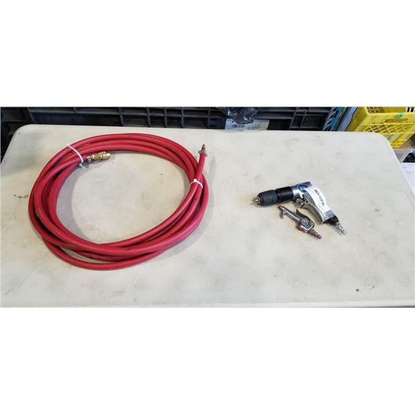 AIR HOSE AND PASLODE 3/8" AIR DRILL