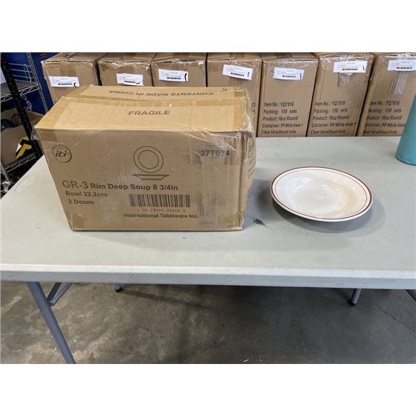 NEW CASE OF INTERNATIONAL TABLEWARE RIM DEEP 8-3/4 SOUP BOWL, QTY 24