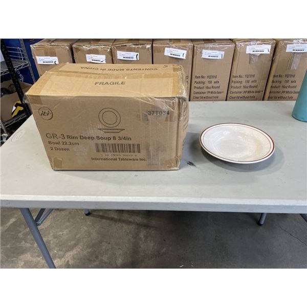 NEW CASE OF INTERNATIONAL TABLEWARE RIM DEEP 8-3/4 SOUP BOWL, QTY 24