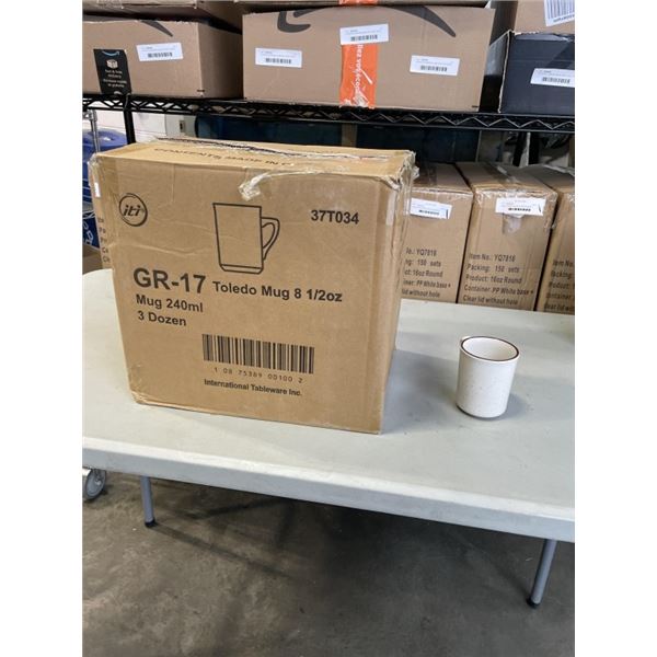 NEW CASE OF INTERNATIONAL TABLEWARE TOLEDO MUG 8.5 OZ, 240ML QTY 36