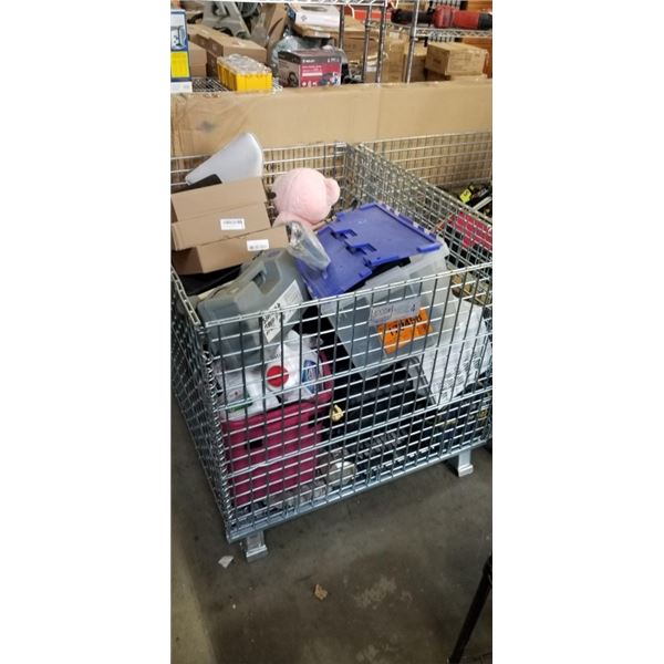 PALLET OF ASSORTED GOODS, CONTENTS OF REPOSESSSED VEHICLES, BIN NOT INCLUDED