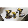 Image 1 : 2 20V DEWALT DRILLS - ALL WORKING W/ BATTERIES AND DEWALT 12V DRILL NO BATTERY