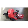 Image 1 : MILWAUKEE ELECTRIC DRAIN SNAKE W/ BATTERY CHARGER - WORKS, BUT NO BATTERIES