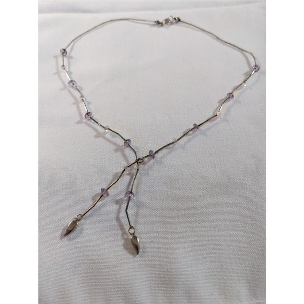 LIQUID SILVER W/ BEADS CHOKER NECKLACE