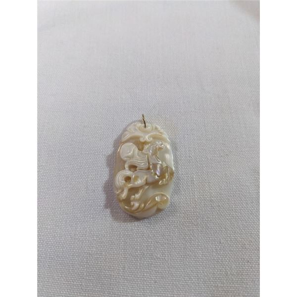 HAND CARVED MOTHER OF PEARL PENDANT