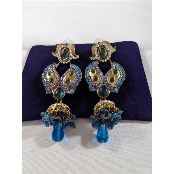 PAIR OF SOUTH EAST ASIAN GOLD TONE EARRINGS