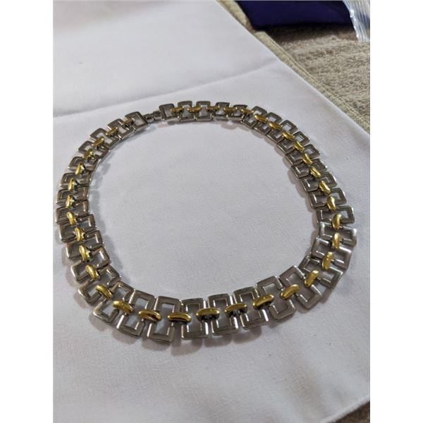 SILVER AND GOLD TONE LINKS NECKLACE