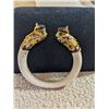 Image 1 : VINTAGE TINY PEARLS CLOISONNE OPEN CUFF BANGLE