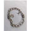 Image 2 : VINTAGE STERLING SILVER LINKS BRACELET W/ 2 CHARMS