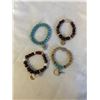 Image 1 : 4 BEADS STRETCH BRACELETS W/ CHARMS