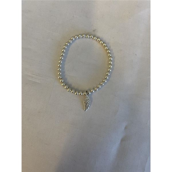 SILVER BEADS W/ CHARM BRACELET