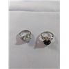 Image 1 : PAIR OF STERLING SILVER W/ MILLEFIORE STONES RINGS