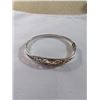 Image 1 : VINTAGE STERLING SILVER W/ ROSEGOLD TONE HINGED BANGLE W/ HALLMARKS