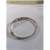Image 2 : VINTAGE STERLING SILVER W/ ROSEGOLD TONE HINGED BANGLE W/ HALLMARKS