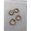 Image 1 : 2 PAIRS OF TWISTED DESIGN HOOP EARRINGS