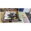 Image 1 : TRAY OF NEW ART SUPPLIES, CANDLES, WALL DECALS, ETC