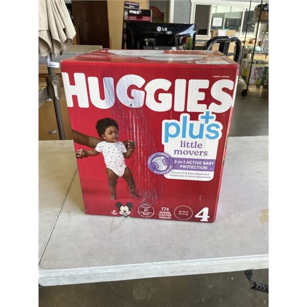 NEW BOX OF HUGGIES LITTLE MOVERS SIZE 4 DIAPERS