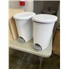 Image 2 : 2 WOODEN STORAGE BOXES AND 2 PLASTIC GARBAGE BINS