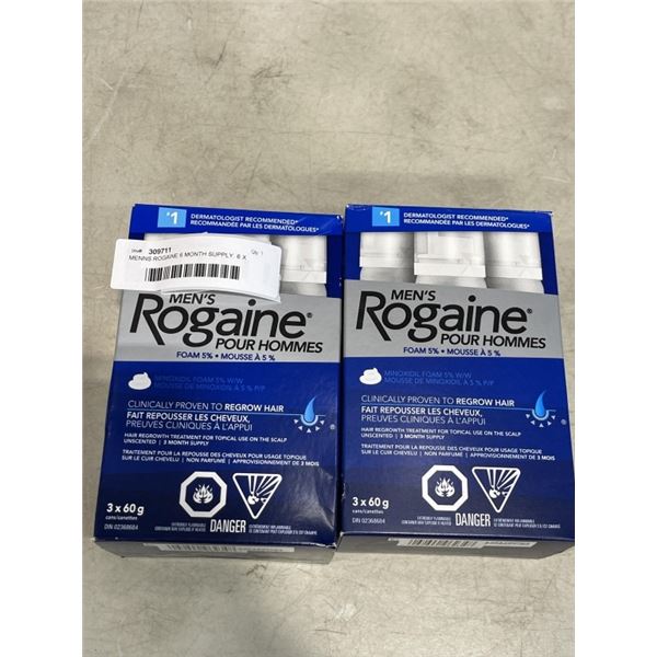 MENNS ROGAINE 6 MONTH SUPPLY. 6 X 60G. EXP 2027/03