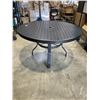 Image 1 : METAL PATIO TABLE WITH UMBRELLA INSERT.  4 FEET WIDE