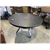 Image 2 : METAL PATIO TABLE WITH UMBRELLA INSERT.  4 FEET WIDE