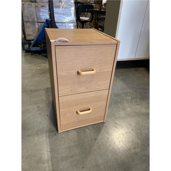 WOODEN 2 DRAWER FILING CABINET