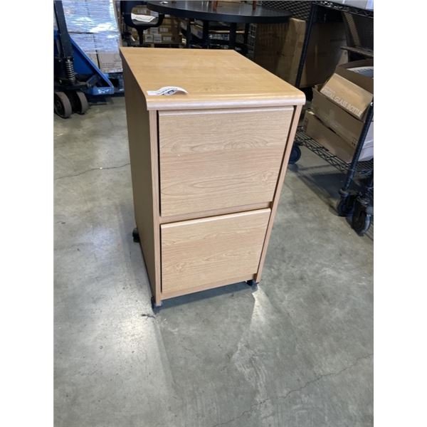 WOODEN 2 DRAWER FILING CABINET