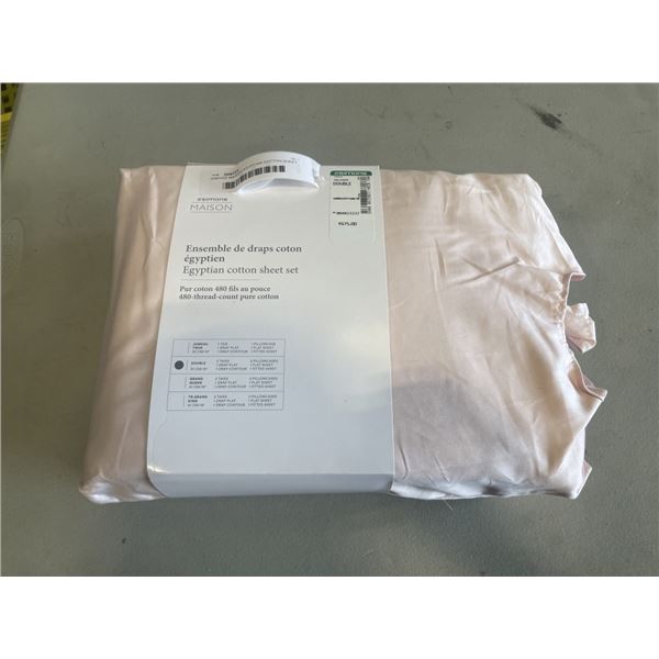 SIMONS MAISON EGYPTIAN COTTON SHEET SET. SIZE DOUBLE