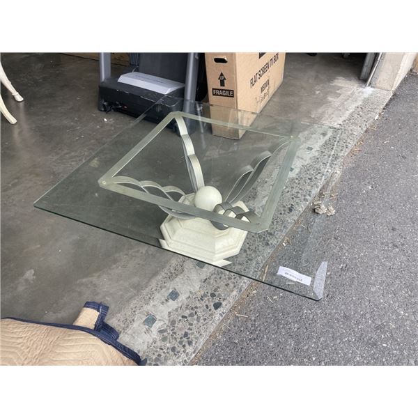 SQUARE GLASS TOP COFFEE TABLE