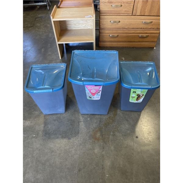 3 STORAGE TOTES WITH LIDS