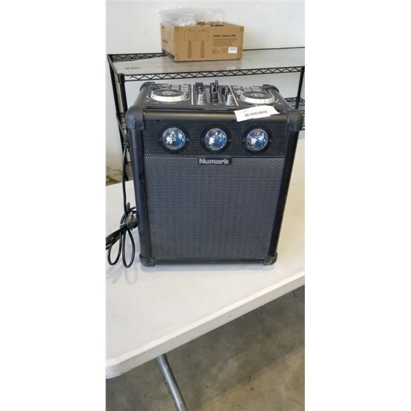 NUMARK DJ TABLE AND SPEAKER