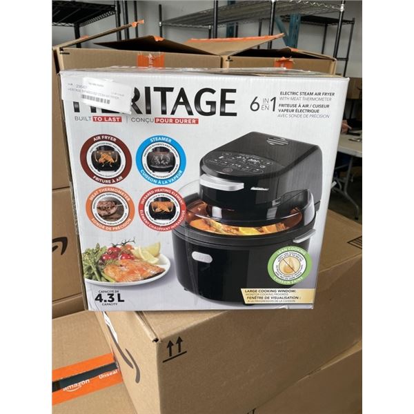 HERITAGE INFRARED 4.5QT STEAM AIR FRYER - TESTED WORKING, RETAIL $299