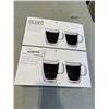 Image 1 : 2 NEW SETS OF GLASS DOUBLE INSULATED COFFEE MUGS