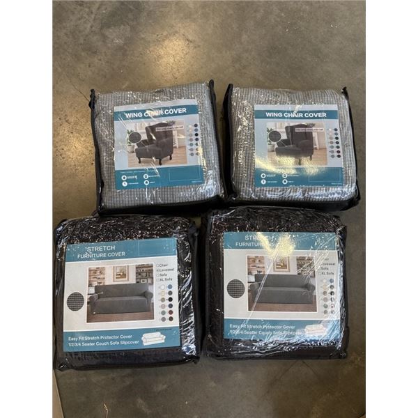 4 NEW CUSHION COVERS - 2 LOVE SEATS AND 2 CHAIRS