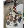 Image 1 : BOX AND BIN OF CANDLE HOLDERS, TIN MAN, AND OTHER COLLECTIBLES