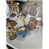 Image 3 : BOX AND BIN OF CANDLE HOLDERS, TIN MAN, AND OTHER COLLECTIBLES