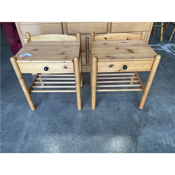 PAIR OF PINE SIDE TABLES