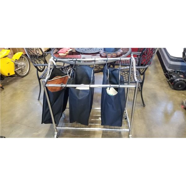 ROLLING 3 BASKET HAMPER