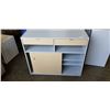 Image 1 : WHITE AND WOOD LOOK SERVING CABINET