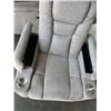 Image 2 : GREY/BEIGE  FABRIC ELECTRIC RECLINER W/ 2 CUPHOLDERS