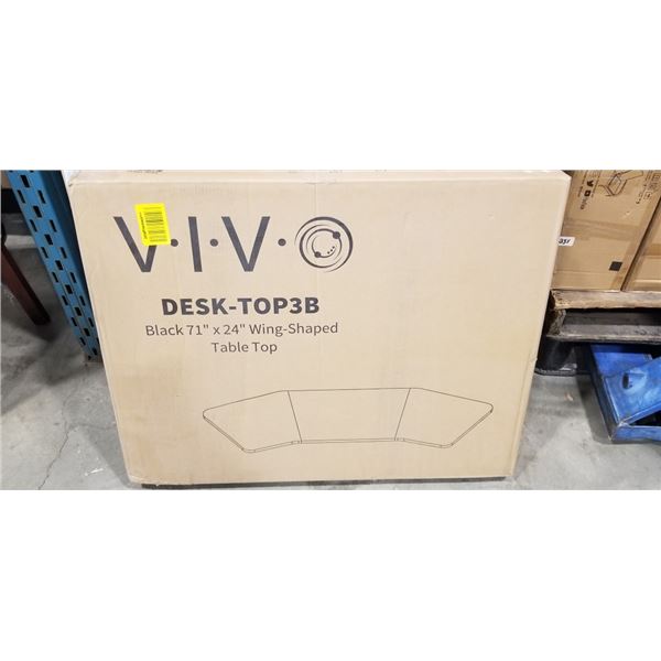 NEW VIVO BLACK 71 X 24 WING SHAPED TABLE TOP