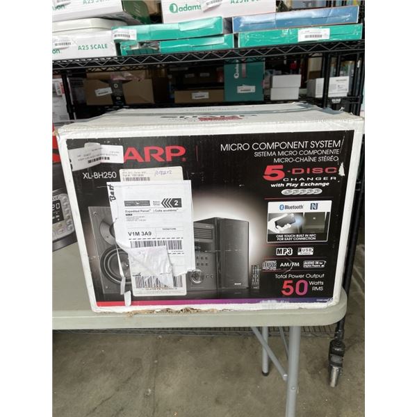 SHARP 5-DISC MICRO COMPONENT BLUETOOTH SPEAKER SYSTEM - TESTED WORKING, RETAIL $339