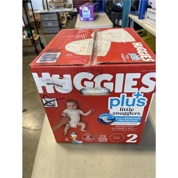 NEW BOX OF HUGGIES LITTLE SNUGGLERS SIZE 2 DIAPERS