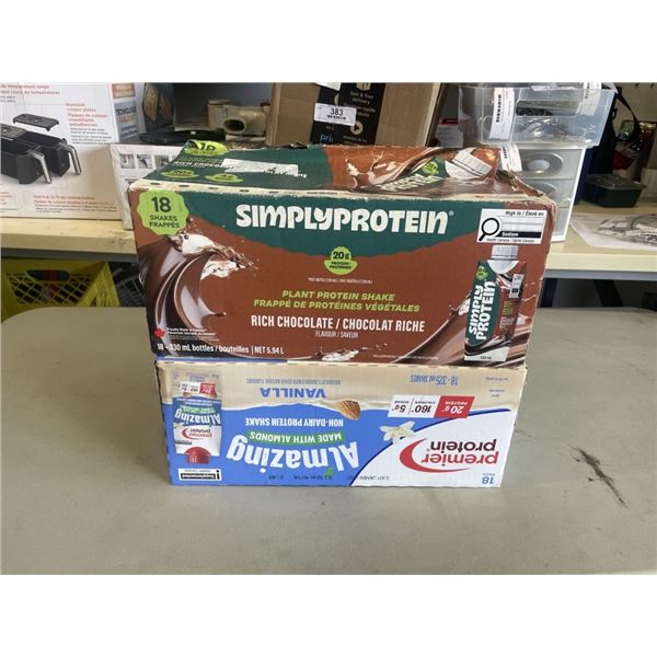 CASE OF PREMIER PROTEIN SHAKES AND PARTIAL CASE OF SIMPLY PROTEIN