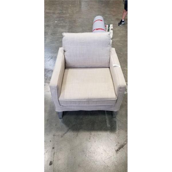 MODERN BEIGE FABRIC ARMCHAIR
